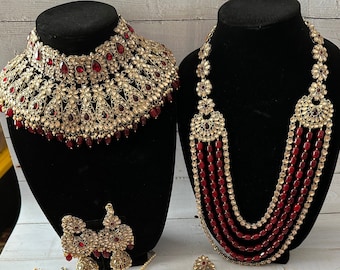 Conjunto de novia antiguo polki Marron con todos los accesorios / Joyas de novia / Joyas de novia de alta calidad / Tendencia Bollywood / Novia india