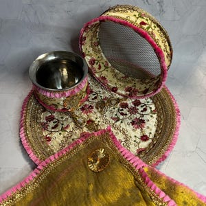 Karwa Chauth Thali Set /Indian Festival Essentials/ Wedding Accessories/ Karwa Chauth Gift / Pooja Thali/Decorated Pooja Thali Matki Channi