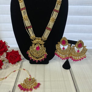 Lange Kette Rani haar polki Kundan Perle Kundan lange Kette/Rani haar lange Kette/Kundan Schmuck/Schmuck