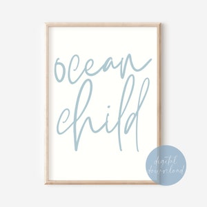 Ocean Child Wall Art Imprimible, Nursery Wall Prints, Nursery Decor, Nursery Digital Download, Nautical Nursery, Nautical Nursery Wall Art