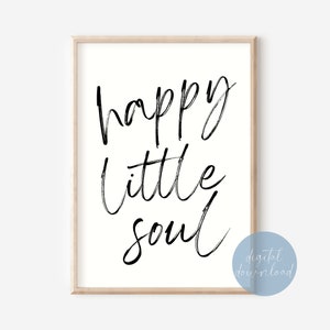 Happy Little Soul Boho Nursery Wall Art Print | Boho Kids Room Decor | Boho Playroom Decor | Boho Wall Art | Boho Decor