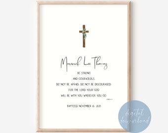 Personalized Baptism Print | Baptism Print | Custom Name Baptism Print | Religious Print | Nursery Wall Art | Baptism Gift | Baby Baptism