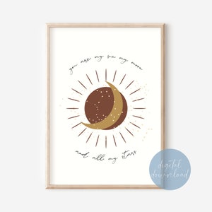 You Are My Sun My Moon And Stars Boho Nursery Wall Art Print | Boho Kids Room Decor | Boho Playroom Decor | Boho Wall Art | Boho Decor