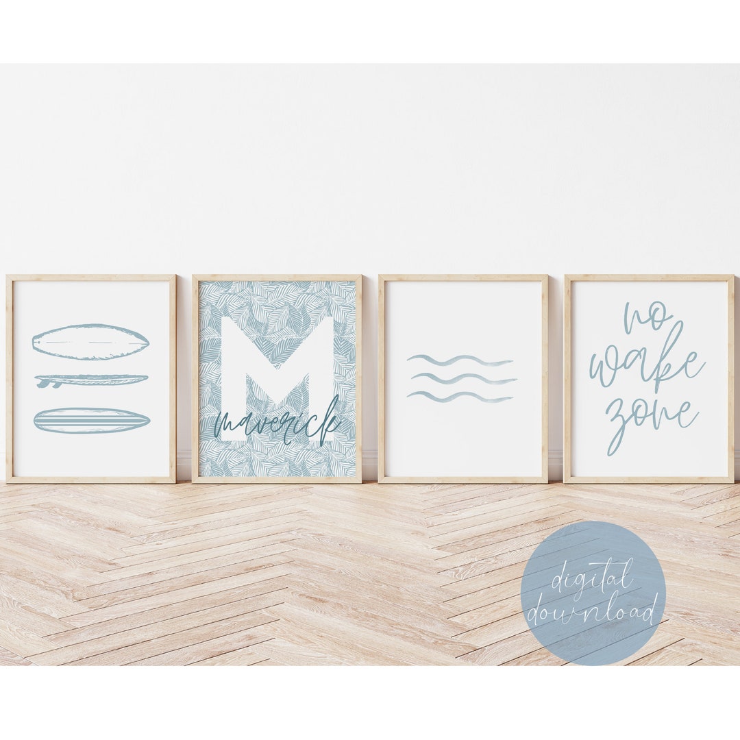 No Wake Zone Wall Art Printable, Nursery Wall Prints, Nursery Decor