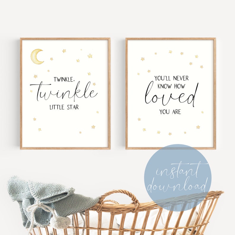 Stars Twinkle Twinkle Little Star Nursery Print Digital Download ...