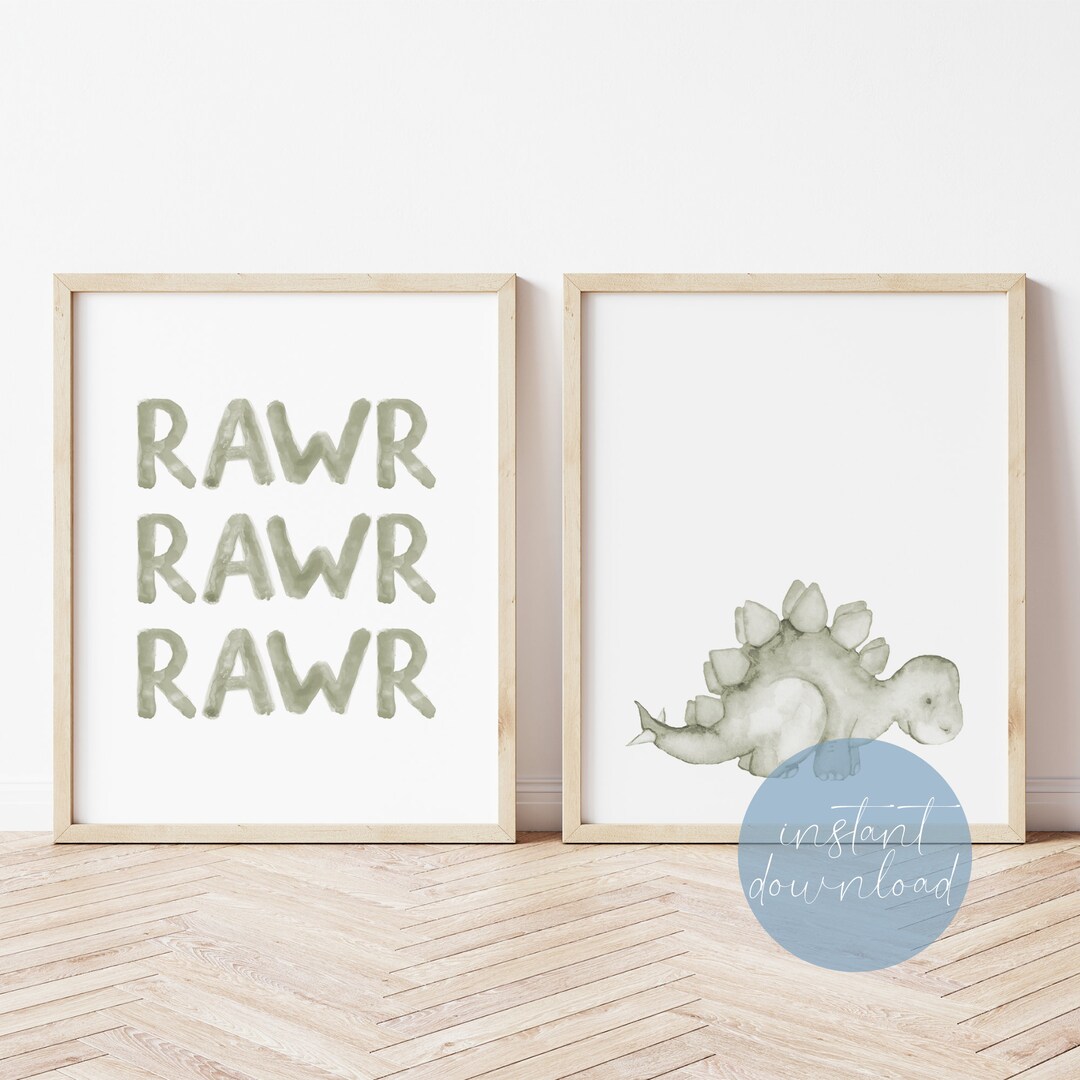 Dinosaur Nursery Wall Art, Dinosaur Nursery Decor, Dinosaur Nursery