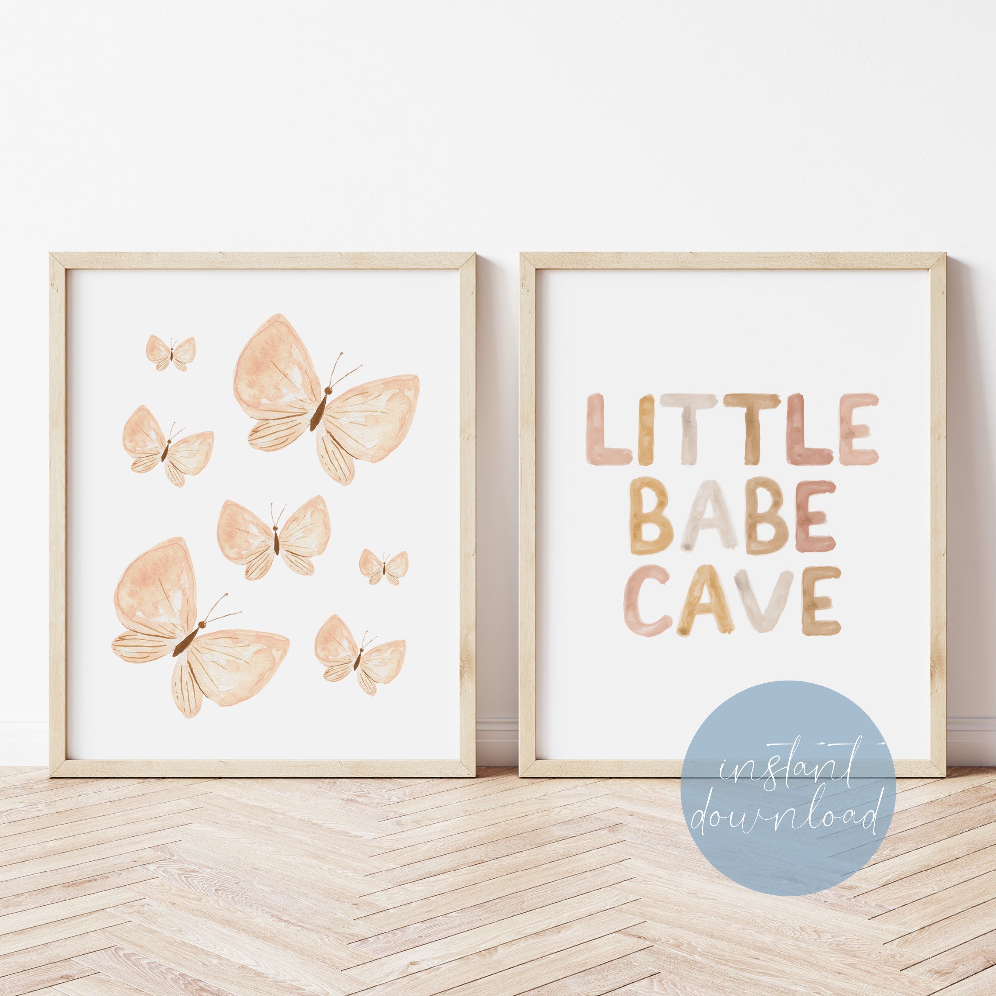 Little Babe Cave Boho Watercolor Nursery Wall Art Print | Boho Kids ...