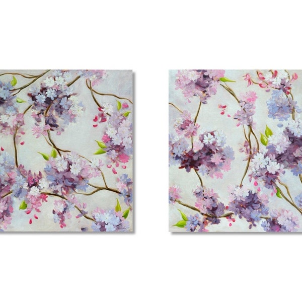 Jewels of Spring I en II, Set of 2 canvas, Set of Blossoms, Wall Art, Kunst aan de Muur, Spring Blossoms, Bloesem, Blossom Canvas, Spring