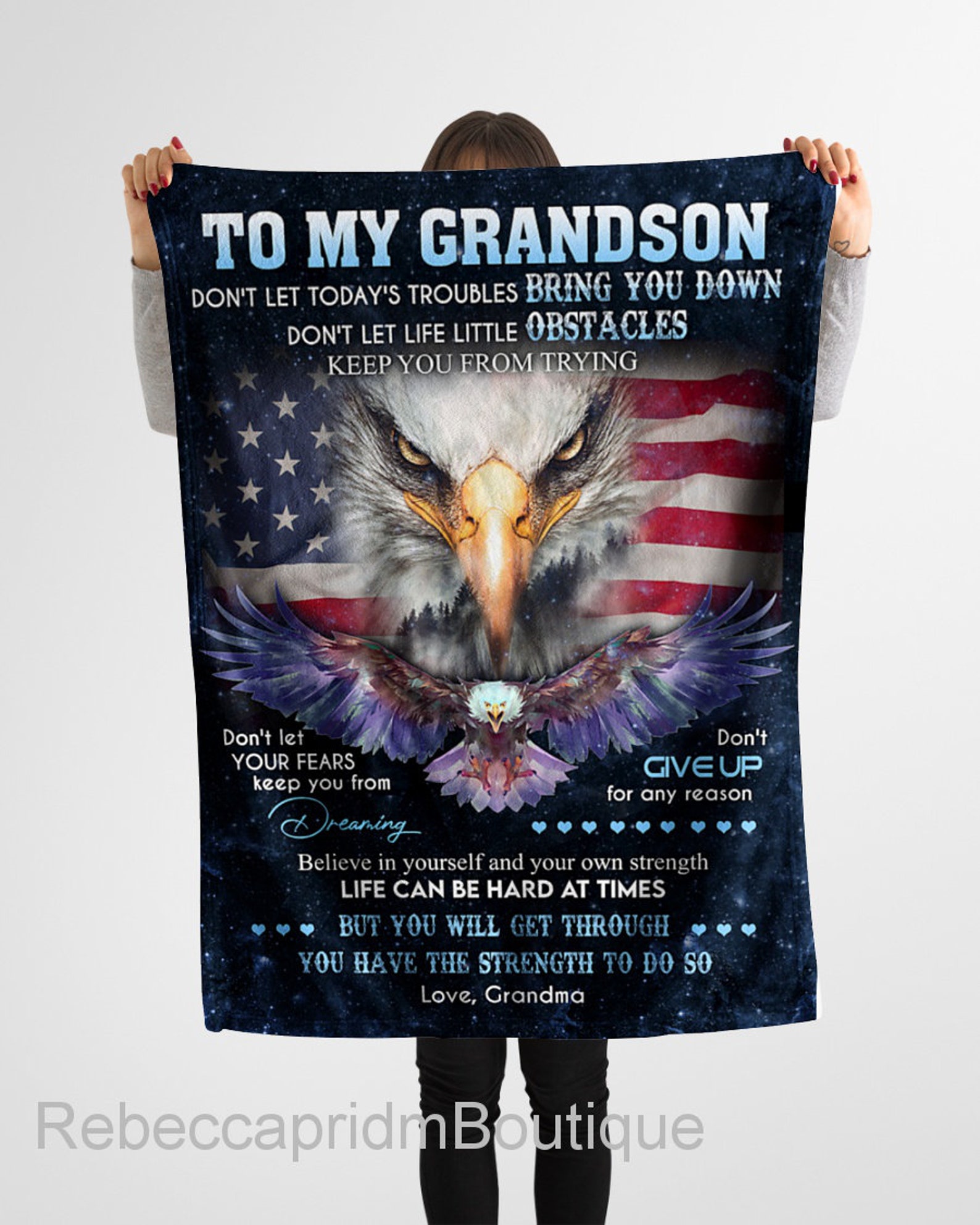 Personalized To My Grandson Blanket Vintage Sign Blanket Etsy