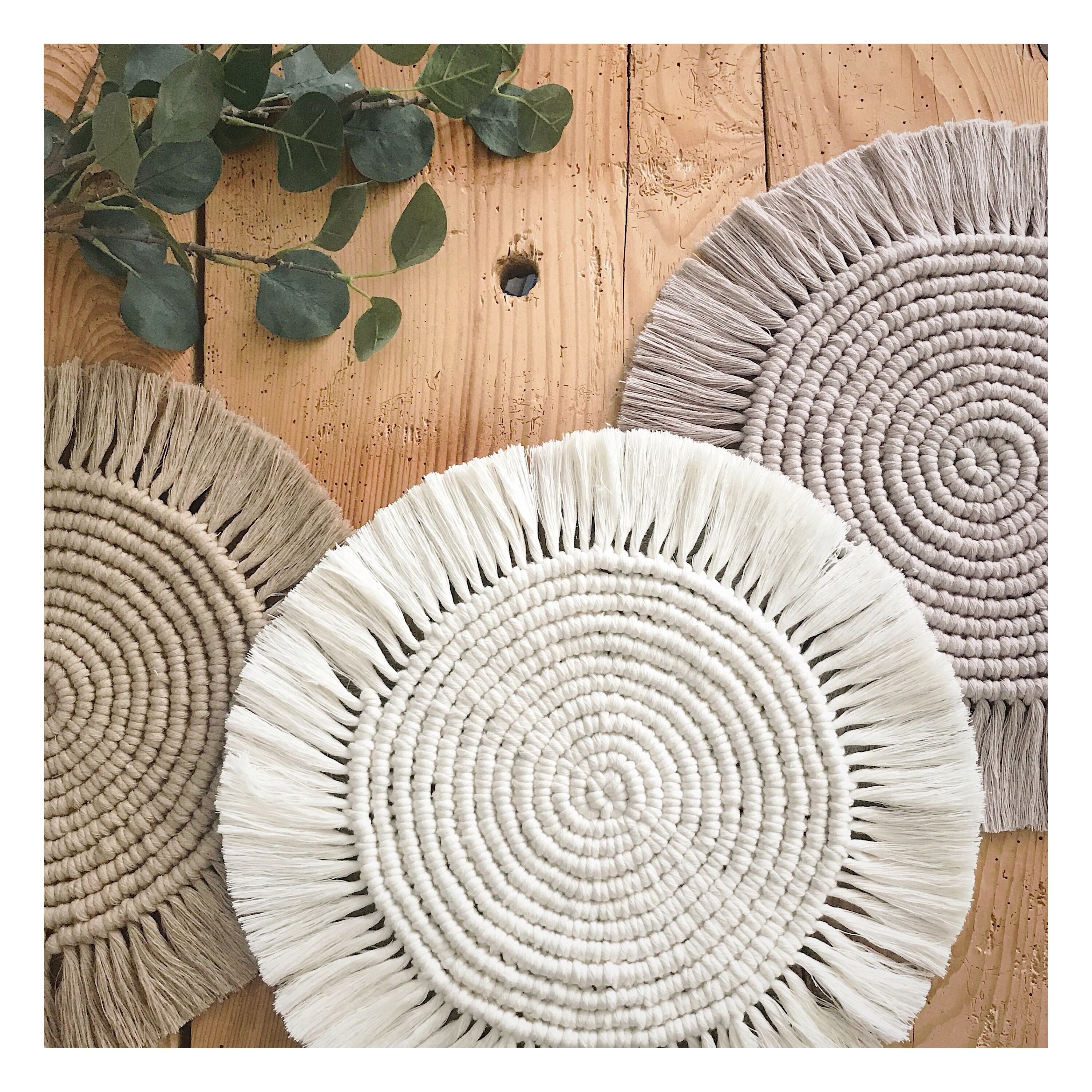 Großes Makramee-Platzset / Platzset / großer Untersetzer / | Etsy