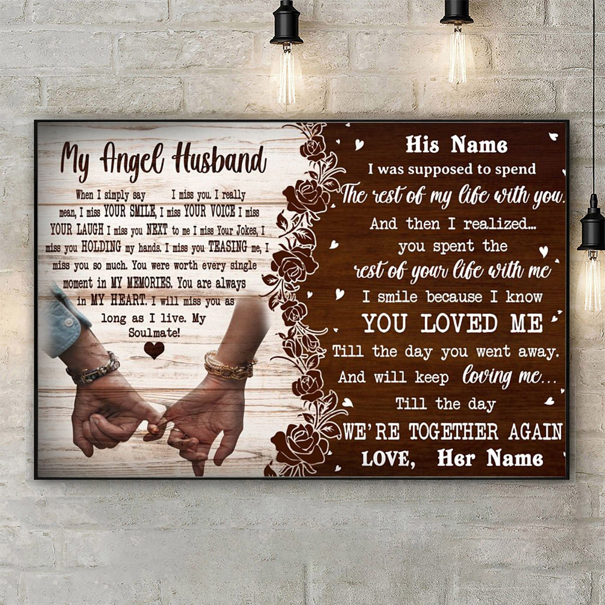 Personalized Memorial Gift for Loss of Husband My Angel Etsy