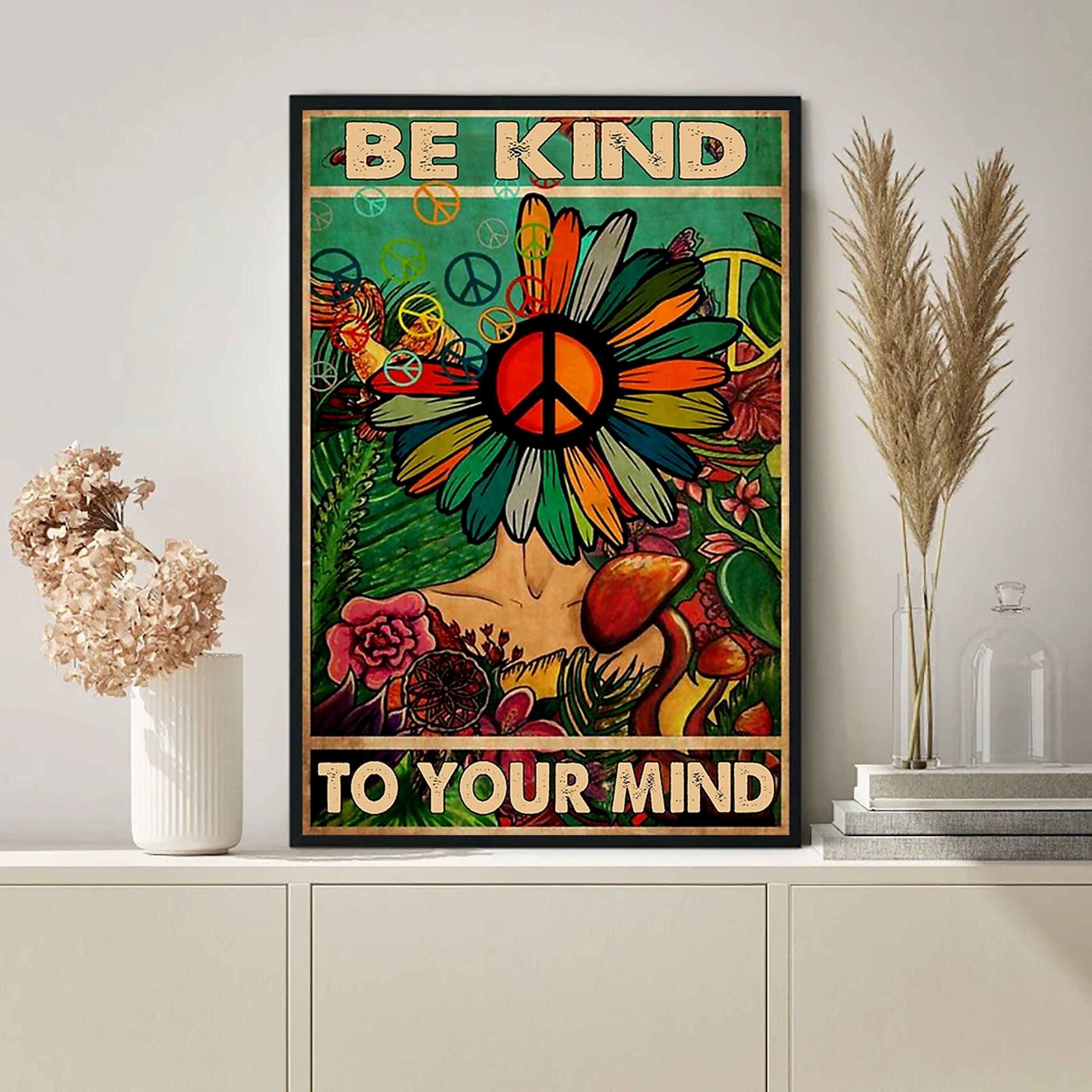 Be Kind To Your Mind Poster, Peace Sign Poster