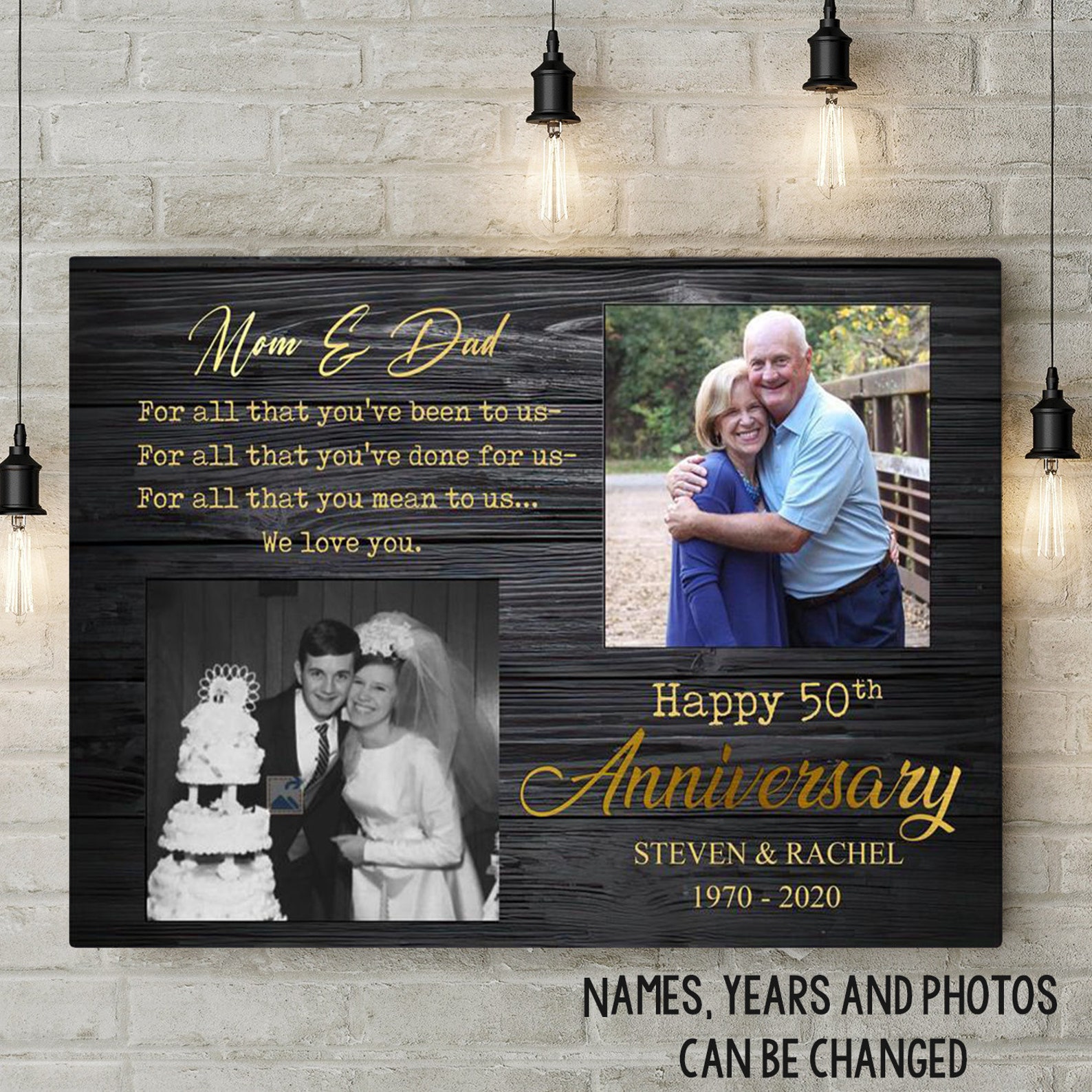 Personalised Anniversary Gift for Mom and Dad Golden Etsy