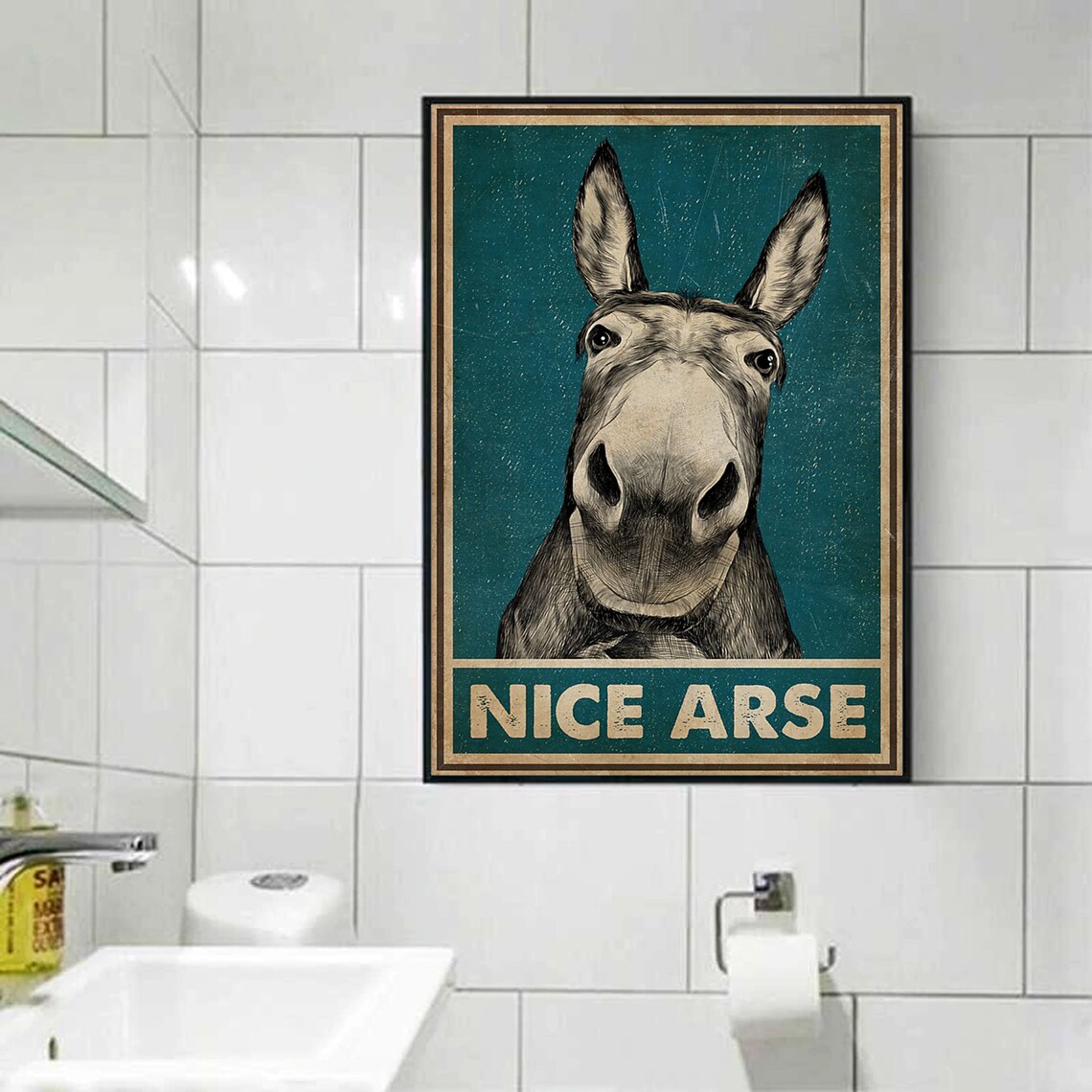 Nice Arse Donkey Poster Donkey Bathroom Poster Bathroom Wall Etsy