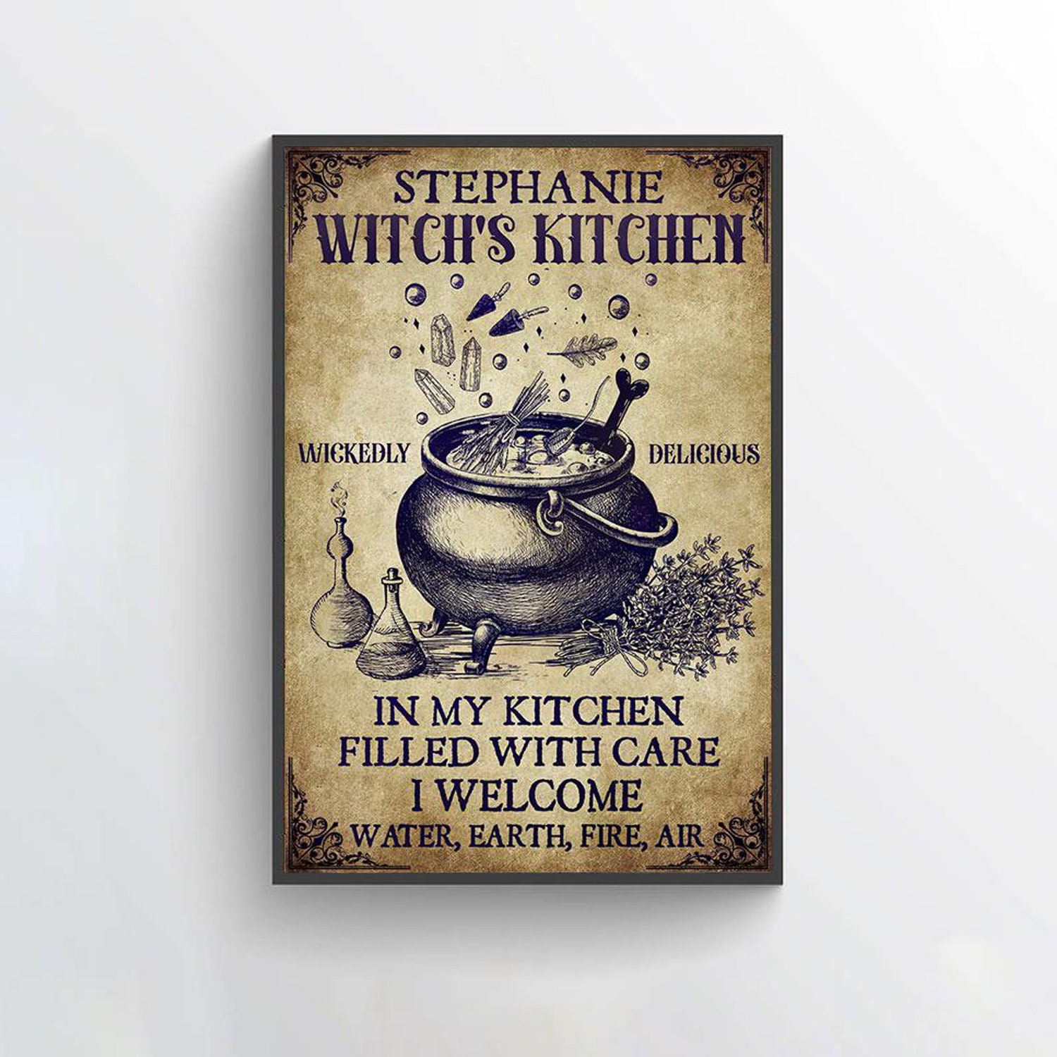 Personalized Kitchen Witch Poster Witches Poster Witches Etsy