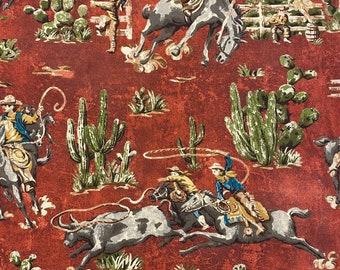 Wild West Fabric, Southwestern Style, 100% Cotton, Duck Cloth, Home Accents Fabric, Fabric by the yard, Accessories Fabric