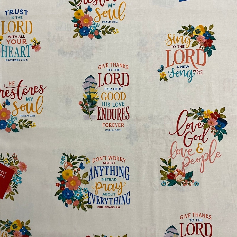 Scripture Fabric - Etsy
