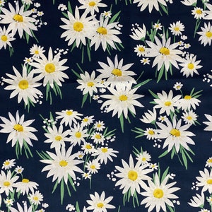 Daisy Darling Fabric, Flowers Fabric, 100% Cotton, Apparel Fabric, Fabric by the yard, Accessories Fabric, Botanical & Garden