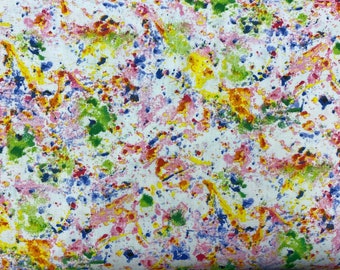 Rainbow Splatter Quilt Fabric, 100% Cotton, 108" Wide