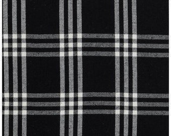 Black & White Plaid Fabric, Fall Fabric, 100% Polyester, Apparel Fabric, Fabric by the yard, Home Accents Fabric, Seasonal, Pattern Style