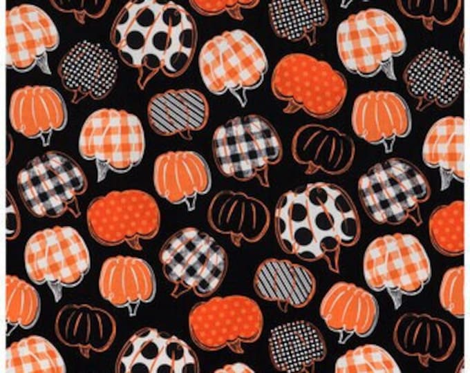 Patterned Pumpkins Fabric, Fall Fabric, 100% Cotton, Home Accents ...