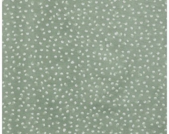Sage Green & White Polka Dots Flannel Fabric, Spotted Fabric, 100% Cotton, Baby Blankets Fabric, Fabric by the yard, Home Accents Fabric