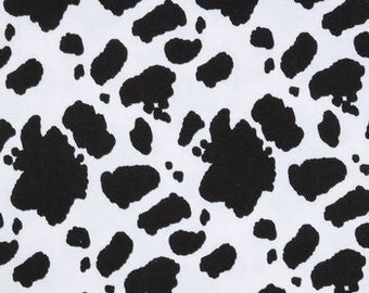 Cow Spots Flannel Fabric, Animal Fabric, 100% Cotton, Baby Blankets Fabric, Fabric by the yard, Nursery Accents Fabric, Black & White