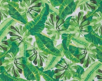 Tropical Fabric, Cotton Fabric, Leaves Fabric, Beach Fabric, Plant Fabric, Fabric by the yard, Green Fabric, Pattern Fabric, Vibrant Fabric