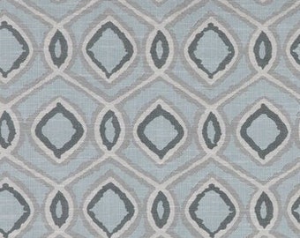 Blues & Gray Geometric Fabric, Pattern Fabric, Rayon, Polyethylene, Cotton, Linen, Home decor fabric, Fabric by the yard, Upholstery Fabric