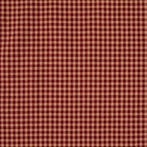 May include: Red and white gingham fabric with a small check pattern.