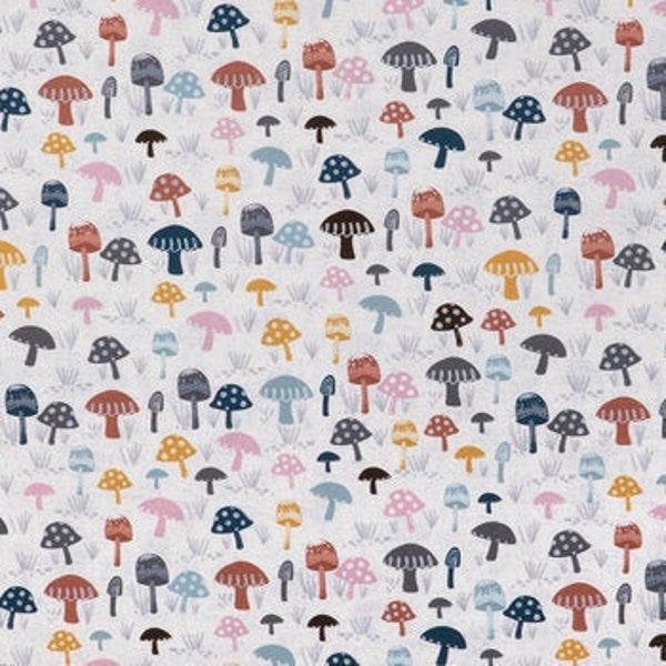 Polka Dot Mushrooms Fabric, Plants Fabric, 100% Cotton, Duck Cloth, Home accents fabric, Fabric by the yard, Accessories Fabric