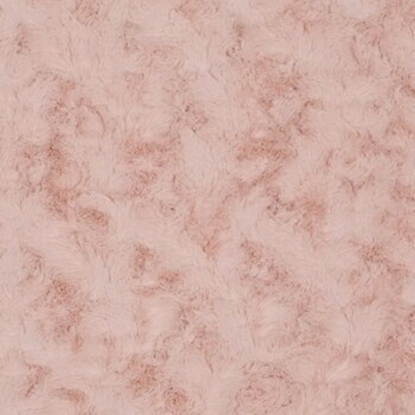 Blush Plush Fleece Fabric, Faux Fur Fabric, 100% Polyester, Blankets Fabric, Fabric by the yard, Apparel Lining Fabric, Pink & Pile