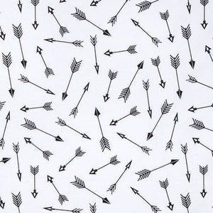 Arrows Flannel Fabric, Pattern Fabric, 100% Cotton, Blankets Fabric, Fabric by the yard, Apparel Fabric, Black & White