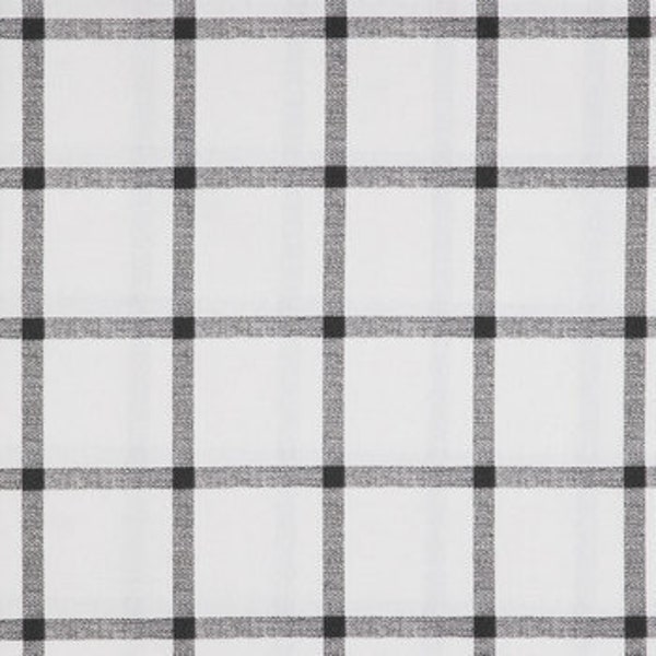 White & Black Plaid Fabric, Striped Fabric, 100% Cotton, Duck Cloth, Home accents fabric, Fabric by the yard, Accessories Fabric