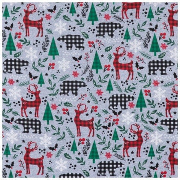 Winter Woodland Flannel Fabric, Christmas Fabric, 100% Cotton, Stocking Fabric, Tree Skirts Fabric, Seasonal & Holiday