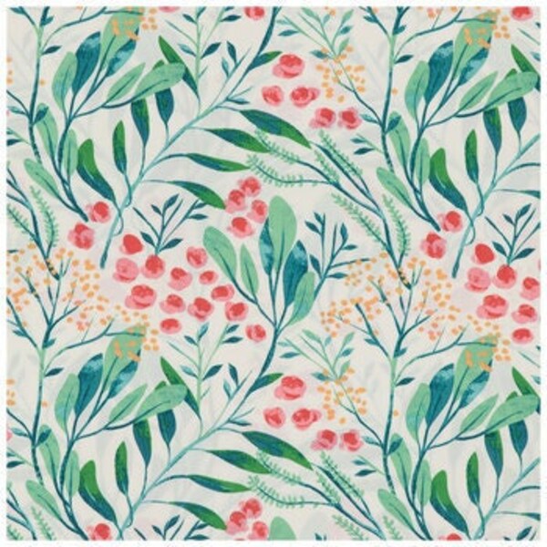 Multi-Color Gould Outdoor Fabric, Flowers & Branches, 100% Polyester, Upholstery Fabric, Fabric by the yard, Home Decor Fabric, Garden Style