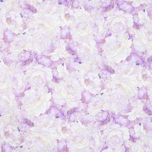 Purple & Gold Floral Cotton Calico Fabric, Botanical Print, Quilting, Home Accents, Fabric by the Yard