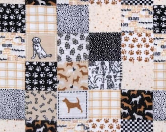 Dog Block Fleece Fabric, Paw Prints, 100% Polyester, Tie-Blankets, Home Accents, By The Yard