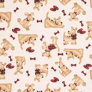 Dog Flannel Fabric, Pets Fabric, 100% Cotton, Home Accents Fabric, Fabric by the yard, Baby Blankets Fabric, Dog Bones