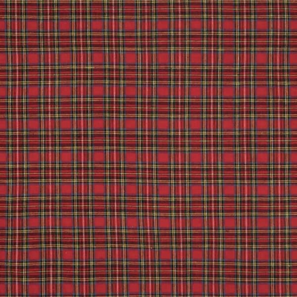 Red & Green Tartan Plaid Flannel Fabric, Striped Fabric, 100% Cotton, Blankets Fabric, Fabric by the yard, Home Accents Fabric