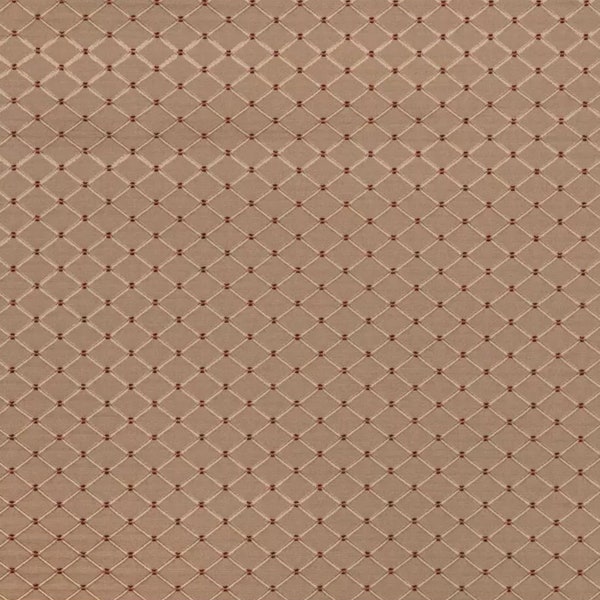 Taupe & Burgundy Diamond Fabric, Dotted Points, 100% Polyester, Home decor fabric, Fabric by the yard, Upholstery Fabric,