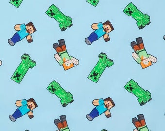Animated Cotton Fabric, Gaming Print, Home Accents, Quilting, Fabric by the Yard