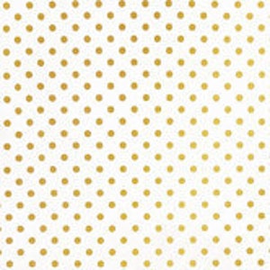 White & Gold Polka Dot Fabric, Metallic Gold Fabric, 100% Cotton, Apparel Fabric, Fabric by the yard, Accessories Fabric