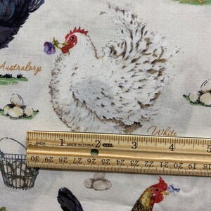 Roosters Fabric, Birds & Eggs, 100% Cotton, Quilting Fabric, Fabric by ...
