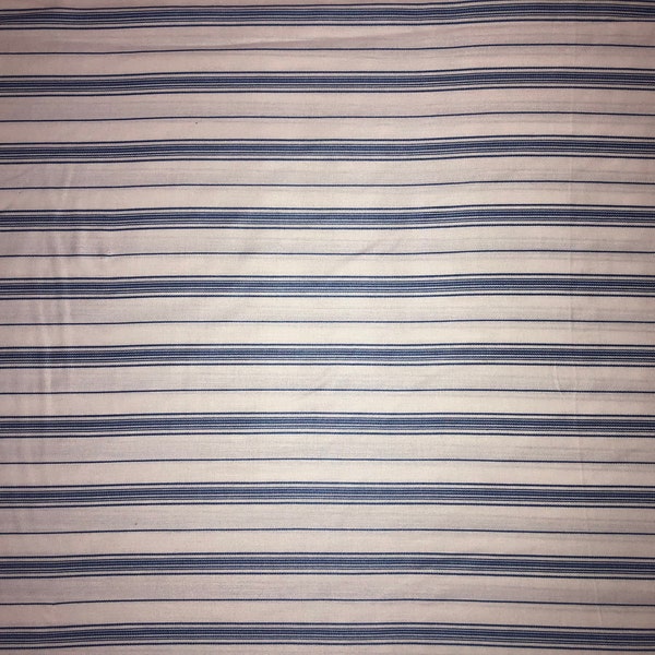 Blue & Off-White Striped Fabric, Pattern Fabric, 100% Viscose, Apparel Fabric, Fabric by the yard, Blankets Fabric, Lightweight