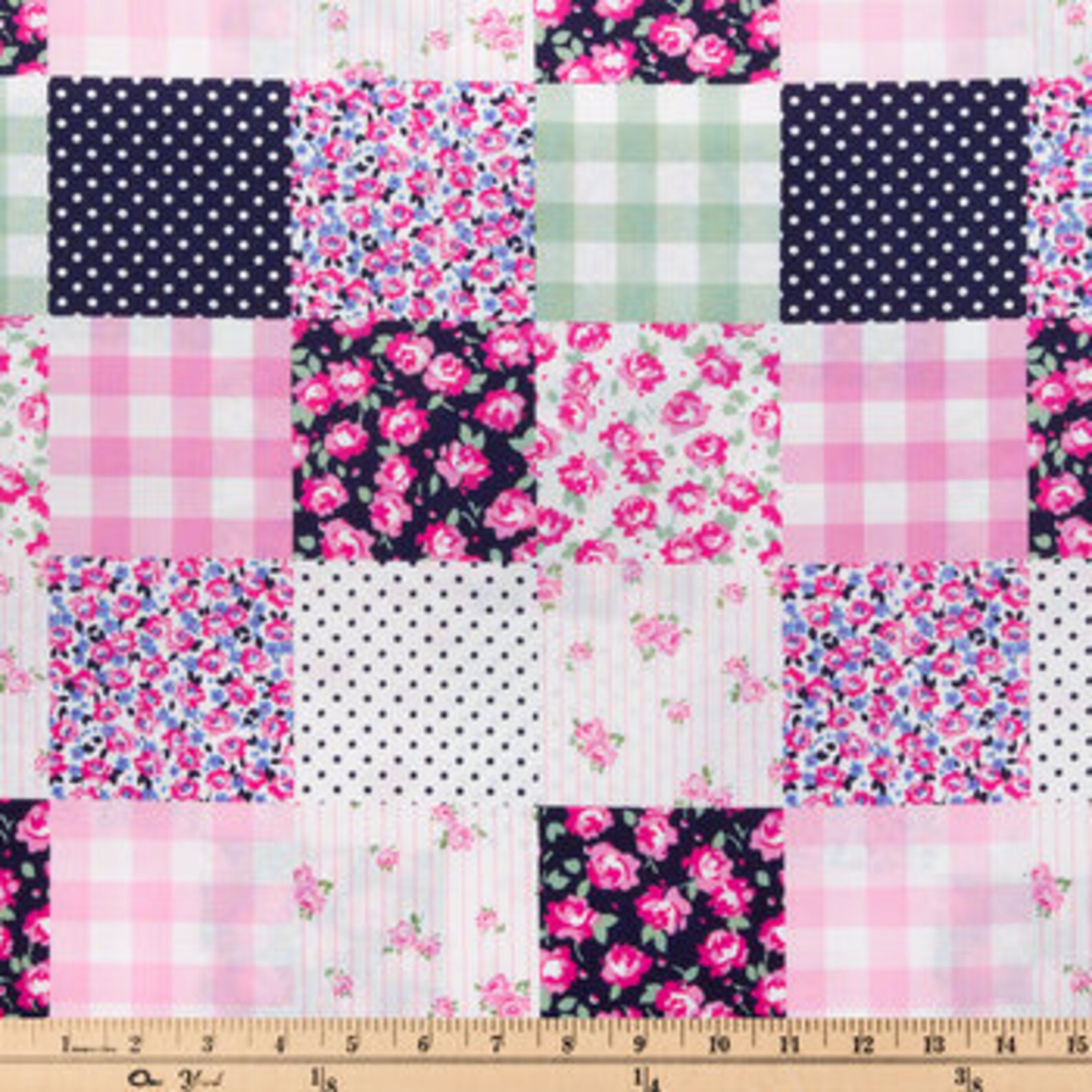 Preppy Patch Fabric Pattern Fabric 100 Cotton Quilting Etsy