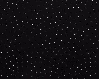 Black & White Polka Dot Cotton Calico Fabric, Spotted Print, Quilting, Home Accents, By the yard