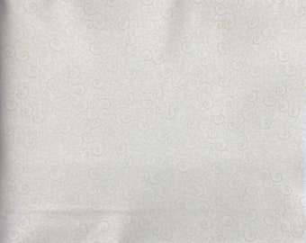 Naturals Swirl Cotton Calico Fabric, Beige Spirals, Quilting, Home Accents, Fabric by the yard
