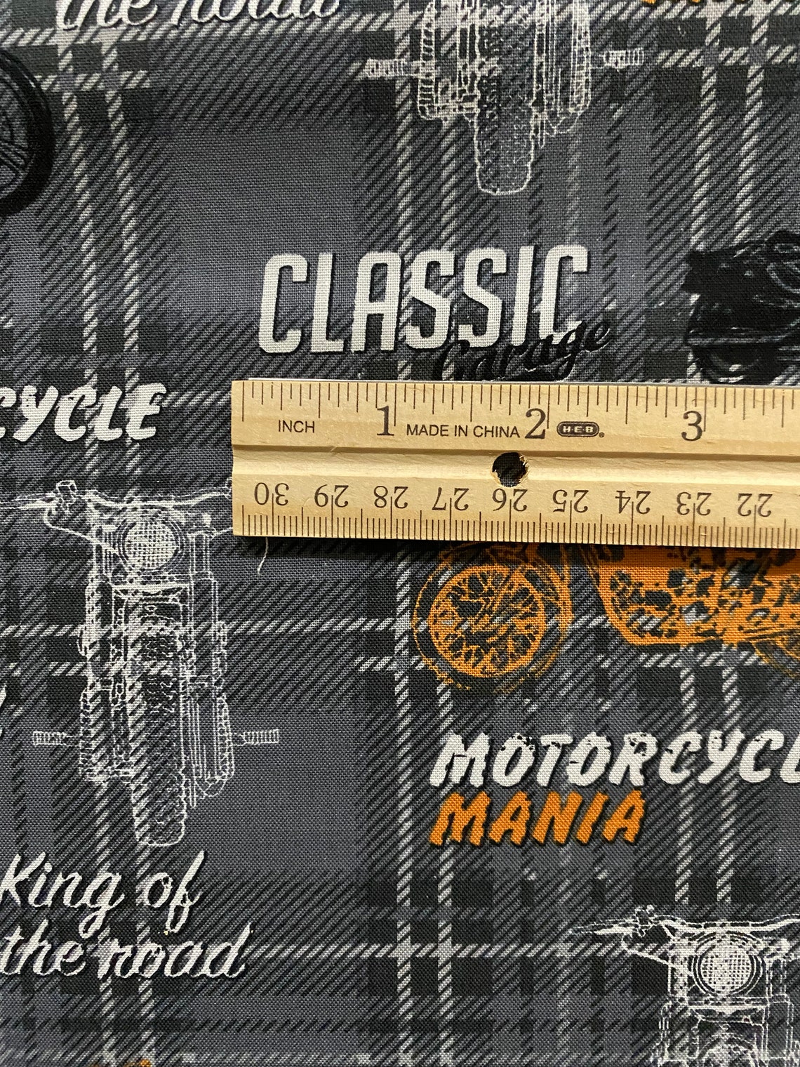 Motorcycle Mania Plaid Cotton Fabric, Biker Theme Quilting Material - Etsy