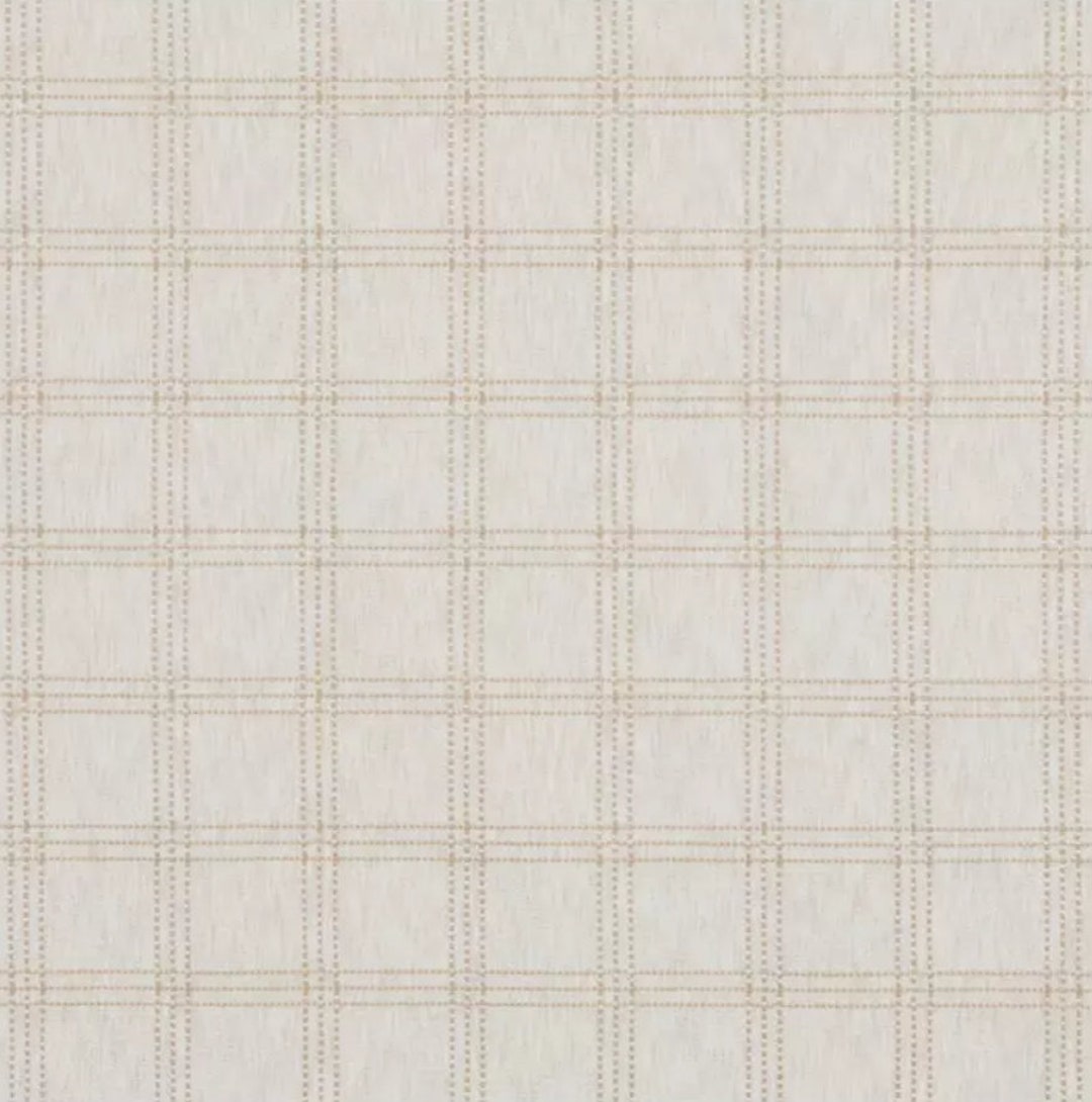 Beige Check Textile Cream Beige Check Fabric, Polyester Cotton Blend, Upholstery Fabric - Etsy